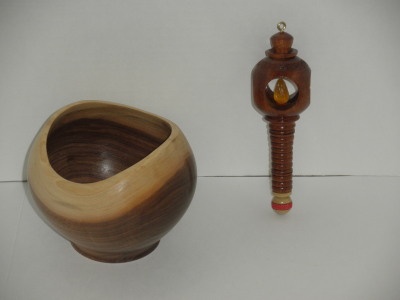 Walnut Natural Edge Bowl and Ornament - Dec 2011