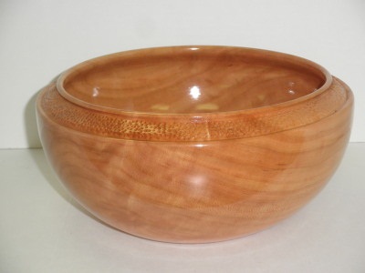 Twelve Inch Cherry Salad Bowl W/ Carving - July 2012