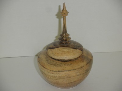 Round Lidded Box with Finial…English Walnut - Nov 2012