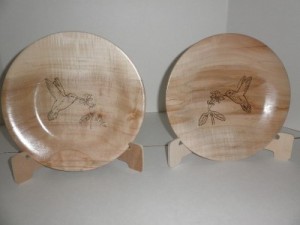 May 2016 Mike Canfield Ambrosia maple plates with hummingbird